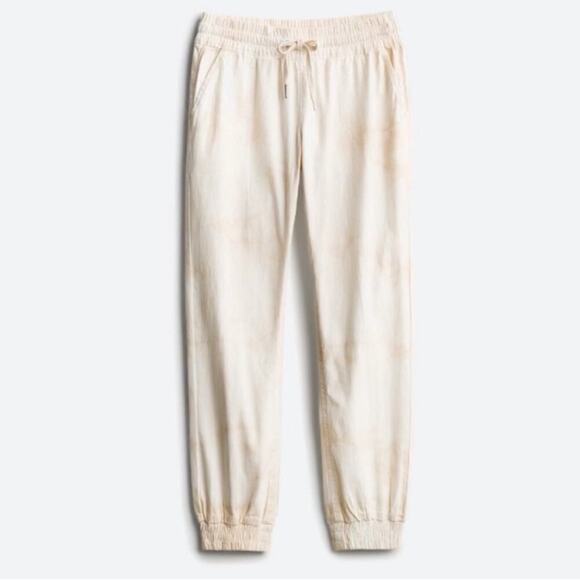 RD Style Women’s Deborah Elastic Waist Tie Dye Jogger Size Large White and Cream - Picture 1 of 10